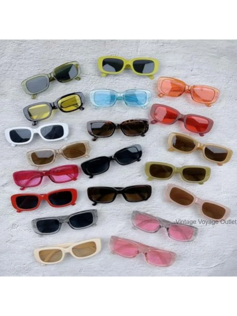 Retro Rectangle Sunglasses Y2K 90s UV400 Protection